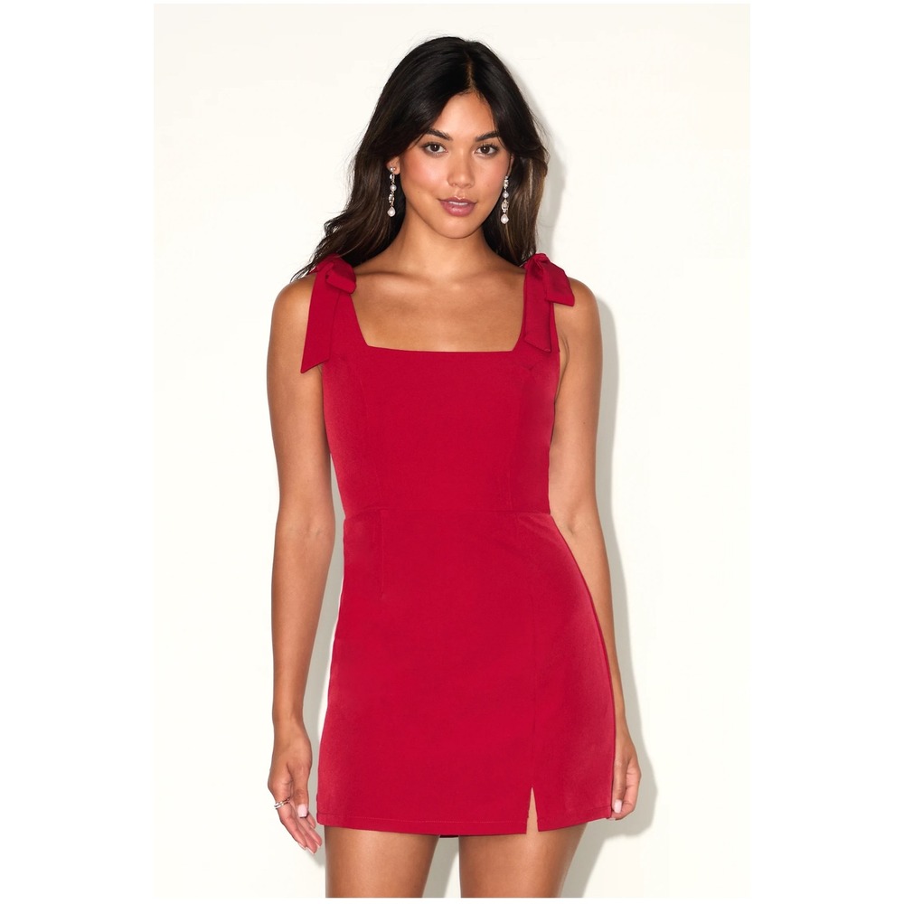 NWT Lulus‎ Your Sweetie Wine Red Tie-Strap Mini Dress Size Small